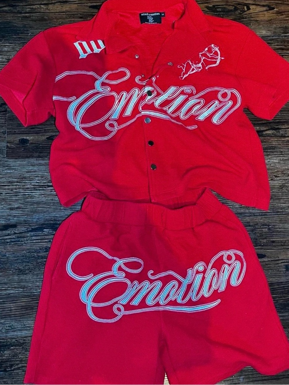 Emotion Red Short Sleeve Shirt & Shorts Set - Unbranded